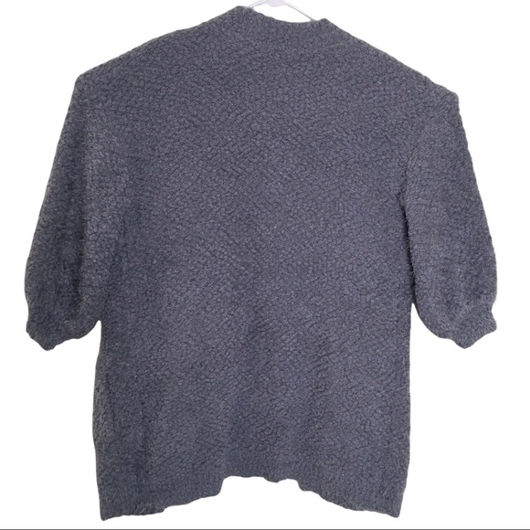 FRNCH Paris gray cardigan sweater fuzzy eyelash longline pockets smash n… - Picture 8 of 8